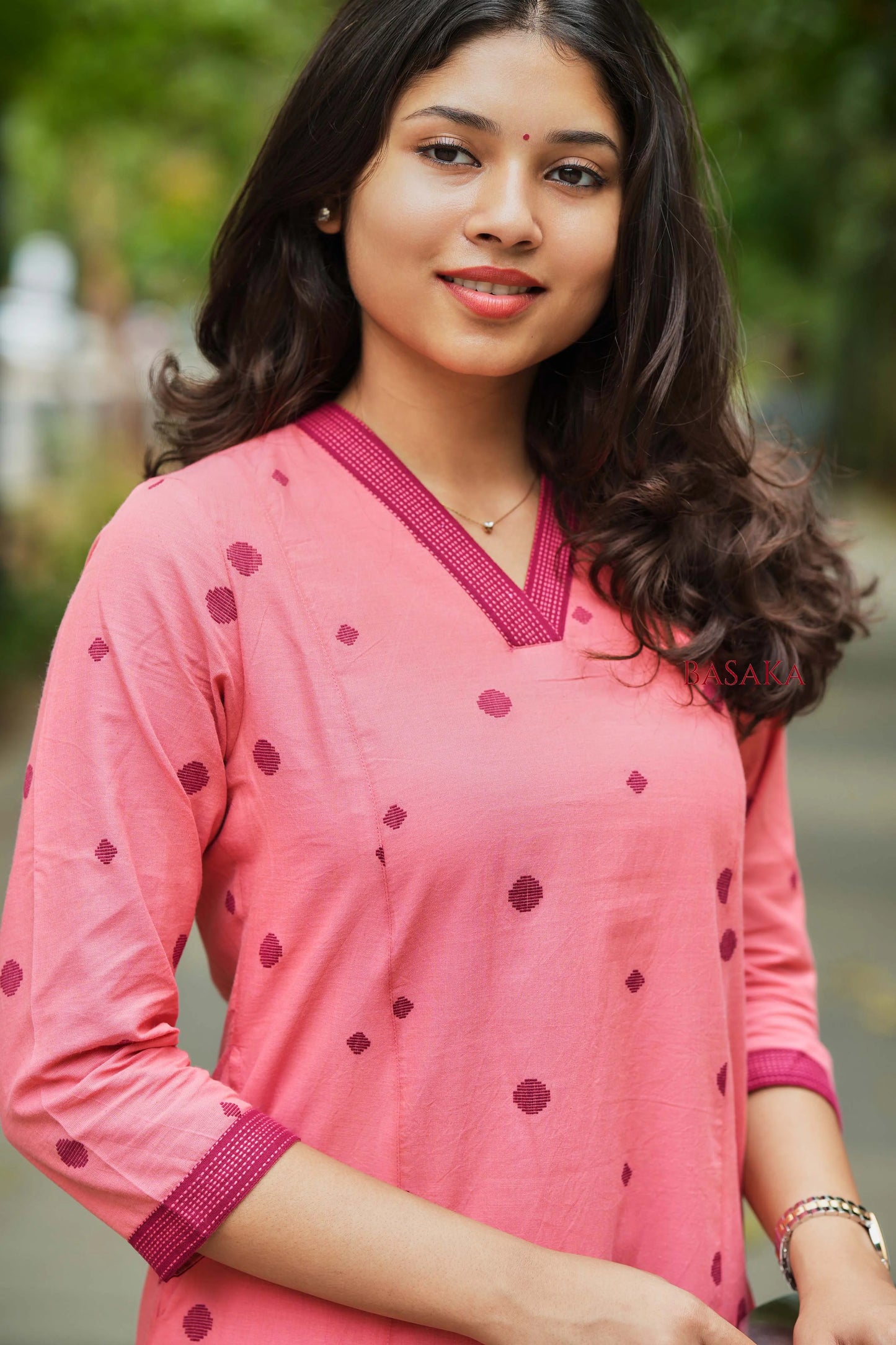 Southern Peach Maroon A-Line Co-ord Set