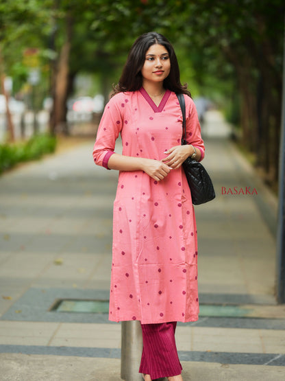 Southern Peach Maroon A-Line Co-ord Set