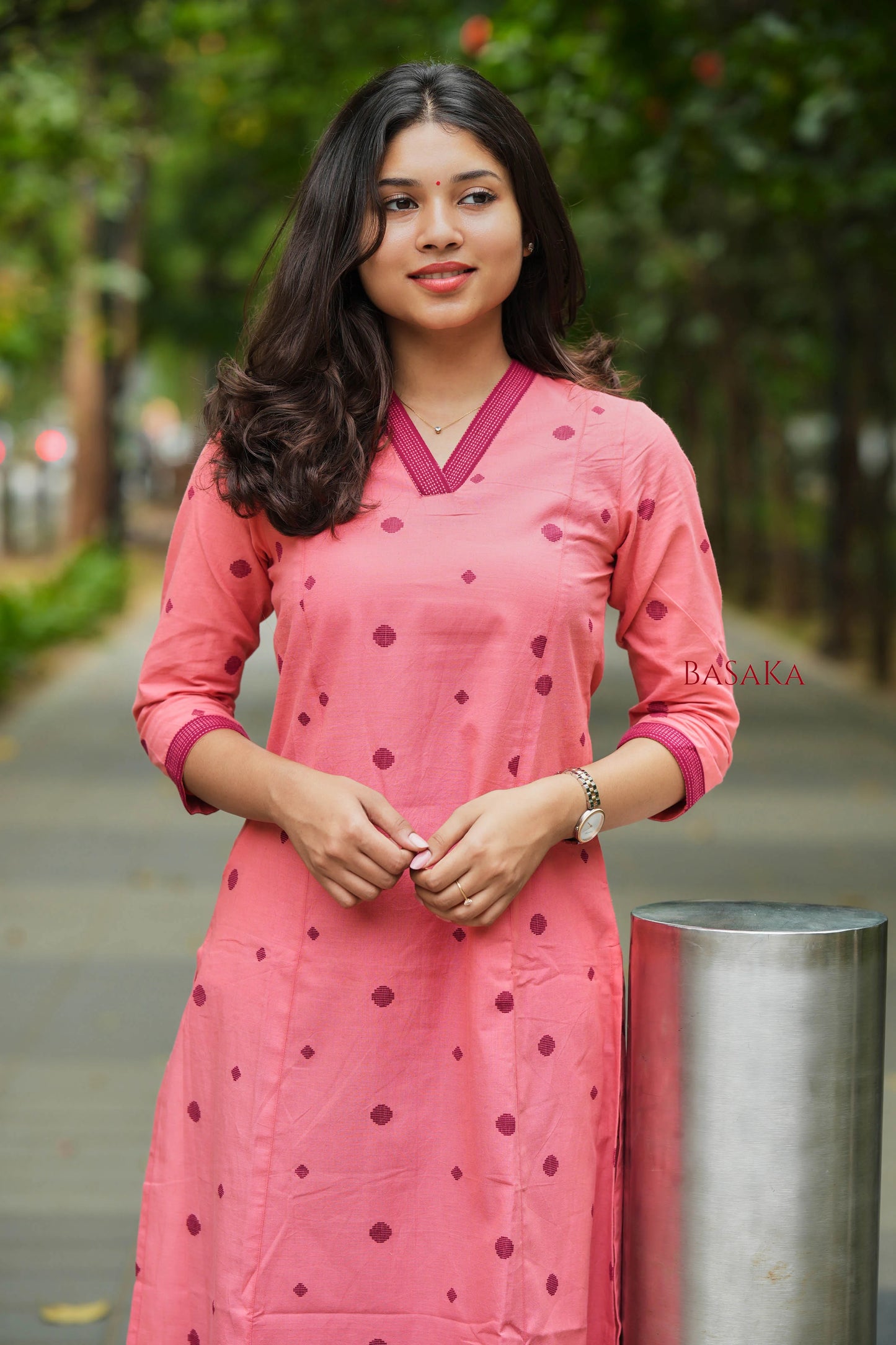 Southern Peach Maroon A-Line Co-ord Set