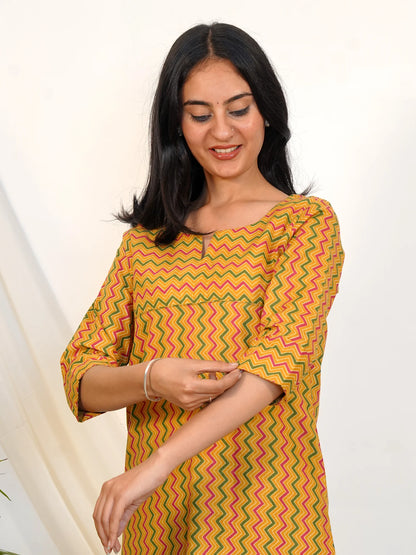 Sunray ZigZag Kurta Pant Set