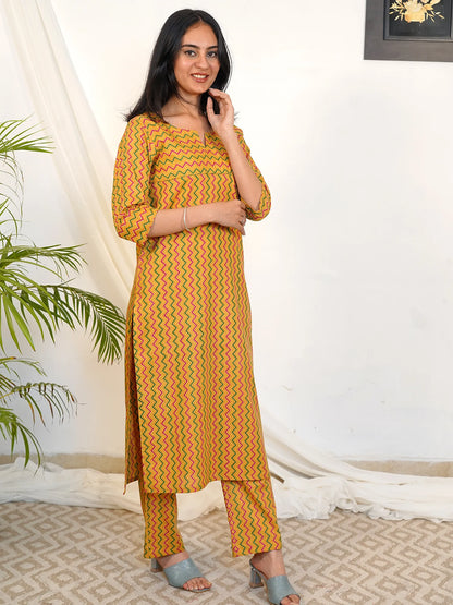 Sunray ZigZag Kurta Pant Set