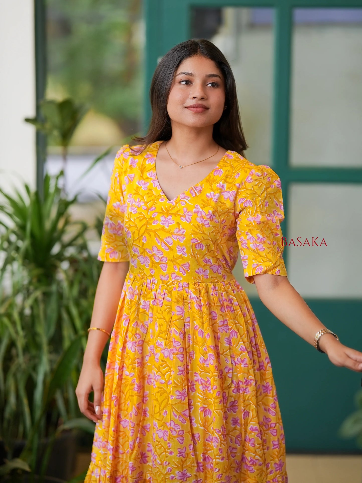 Sunshine Bloom COTTON Tiered Dress