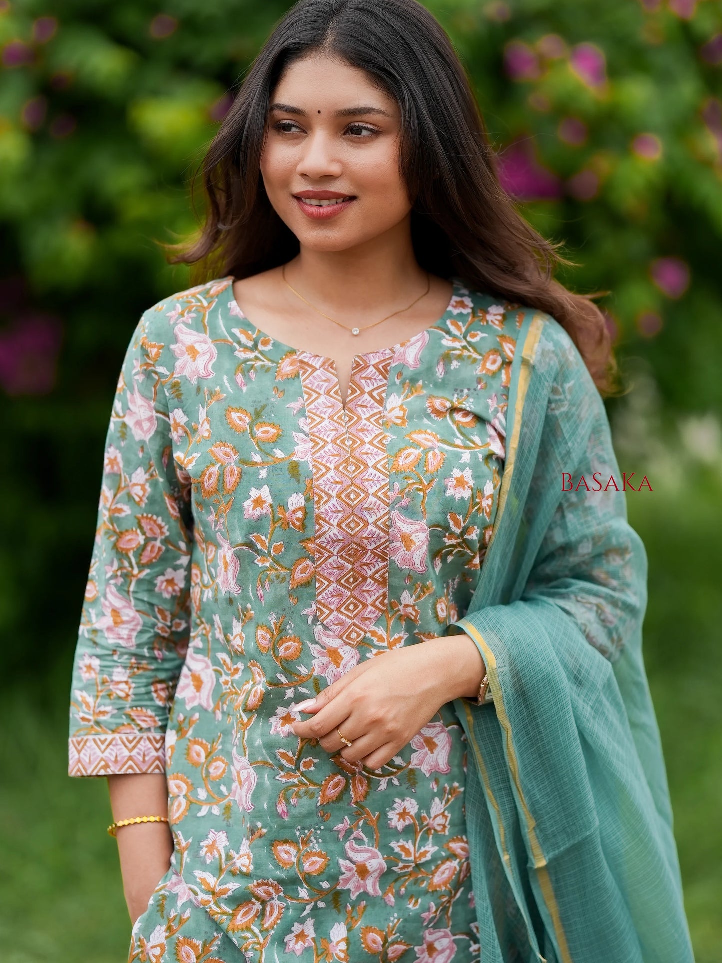 Wintergreen Dream Block Printed COTTON Suit Set (3pcs.)