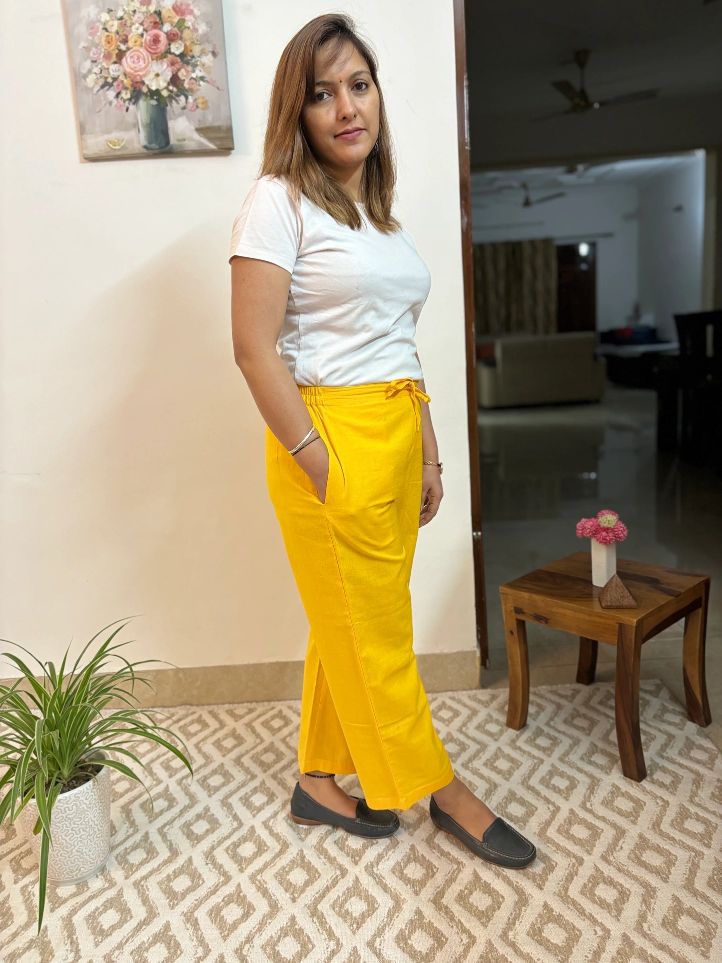 Yellow Cotton Palazzo