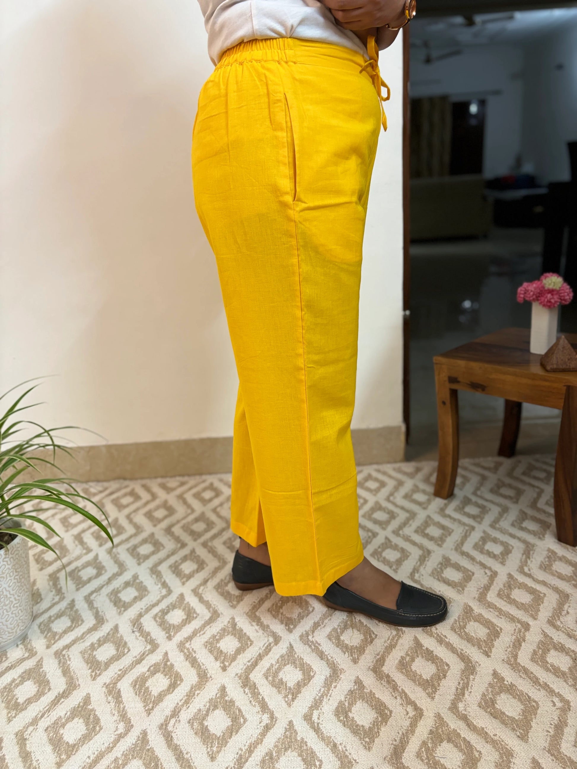 Yellow Cotton Palazzo