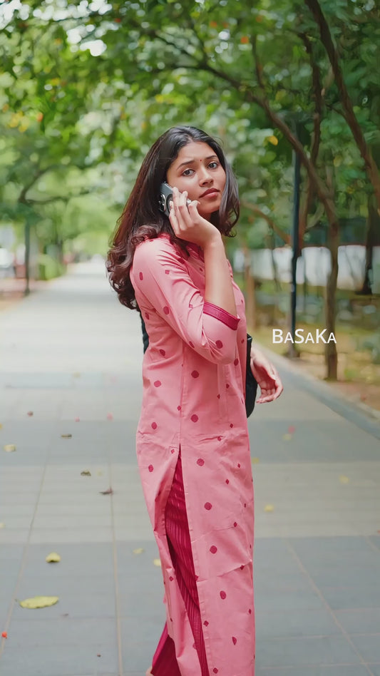 Southern Peach Maroon A-Line Co-ord Set