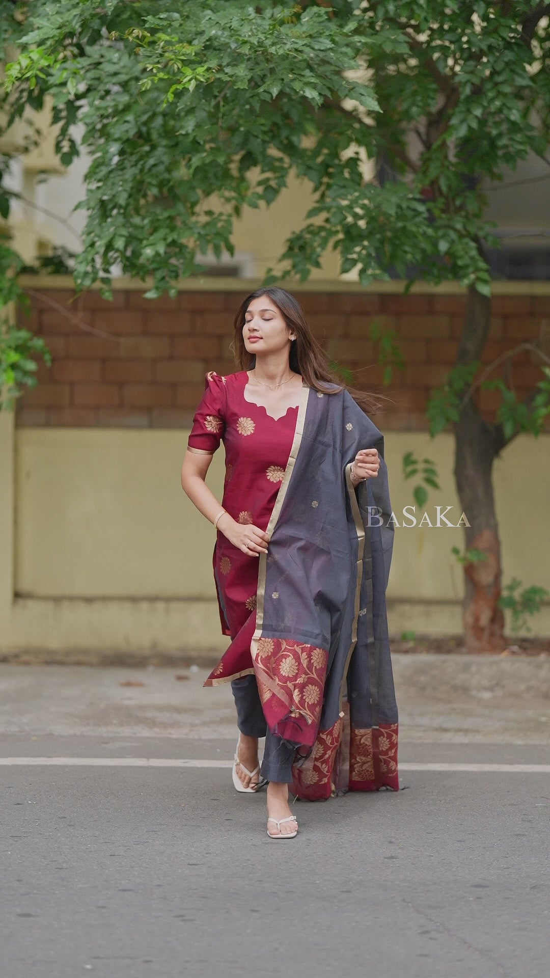 kora silk suit set
