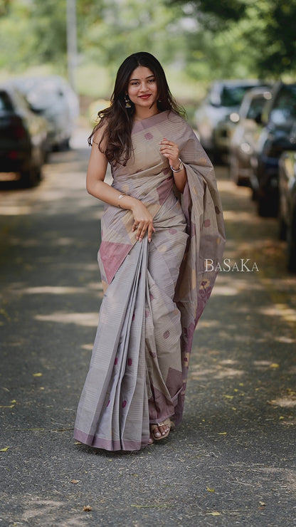 Lavender Blush Handloom COTTON Saree